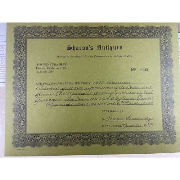 1937 Treasures of Art National Worlds Greatest Paintings w/COA 1974 Appraisal - Picture 15 of 16